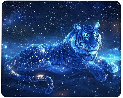 Gaming Mouse Pad Small, 400x300x3mm Tiger Mouse Mat with Non-Slip Base, with Rubber of Mousemat Computer Desk Pad, Waterproof Mousepad, with Seam Edge, Gaming Mousepad for Office and Home, Animal X-2