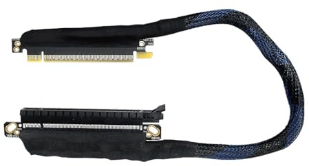 JMT Câble d'extension de carte graphique PCIE 5.0 X16 180 degrés 64 Go GEN5 en maille tressée pour carte graphique serveur AI, adaptateur GPU pliable 16AB5 (droite à l'intérieur, 50 cm)