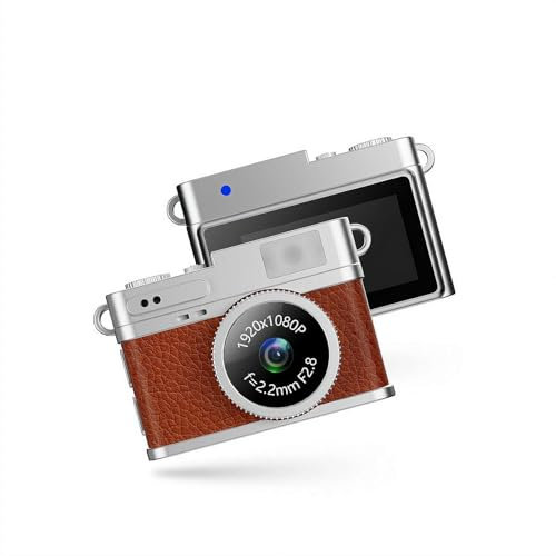 Mini-Schlüsselanhänger-Kamera, Mini-Retro-Schlüsselanhänger, Digitalkamera, 1080p, kleine Nostalgie-Retro-Kamera, tragbarer Mikro-Video-Camcorder für Foto, Video, Reisen, Studium, Aufnahme