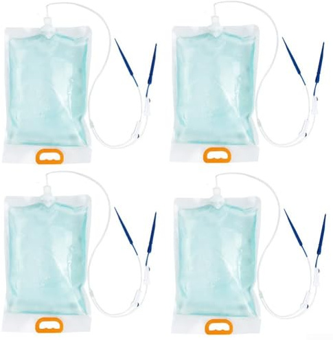 Paquete de 4 bolsas de riego por goteo de 5 litros para plantas con flujo ajustable y dispensación automática de agua (A)