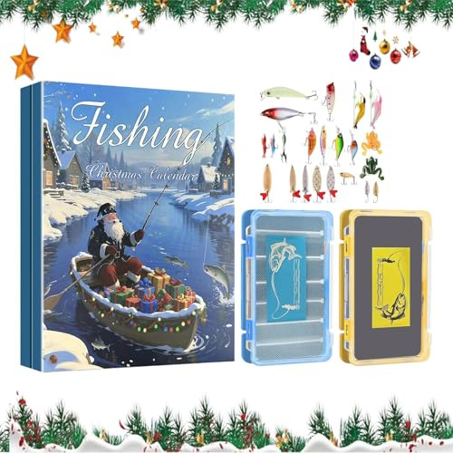 laxreheye Adventskalender für La, 24 Tage Adventskalender, Weihnachtsausstattung, Köder-Set, für Erwachsene, Papa, Jungen, Männer, Teenager, Vater