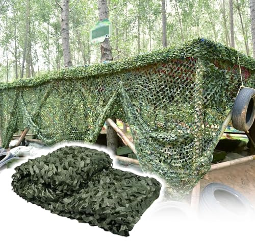 LHKveritas Filet Camouflage Vert 8x10m(26.2x32.8ft),Protection Solaire, Brise-Vue, Camouflage léger roulé, pour Jardin, Le Balcon, Le Camping, La Photographie, fête, Bar, décoration de Chasse
