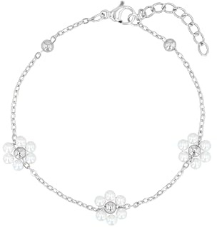 Akzent Armband Damen - Premium Armband Damen in Silber & Gold aus Edelstahl, 100% Wasserfest & Hautverträglich (Silber)