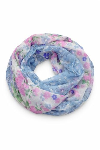 Generisch Damen Loop Schal mit Blumenmuster – Leichter Schlauchschal, Weicher Sommer Rundschal für Frühling & Herbst