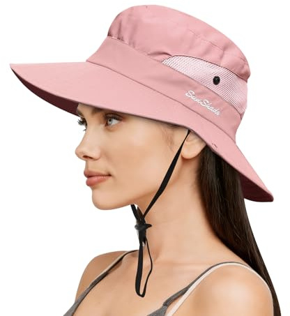 EKKONG Cappello da Sole da Donna, Cappello Donna Estivo,Pieghevole Cappelli da Spiaggia Protezione del Sole Bucket Hat