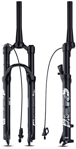 MTB Air Fork 26 27.5 29 Remote Lockout Suspension 100mm Travel Tapered Tube | Lightweight air fork with remote lockout for varied terrain; 100mm travel, 9mm QR, disc brake ready.