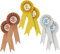 Juvale Rosetten für Gewinner (Set, 6 Stück) - Turnierschleifen 1, 2. und 3. Platz – Ideal für Sportveranstaltungen, Tiershows, Kochwettbewerbe, Talentshows - Gold, Silber, Bronze