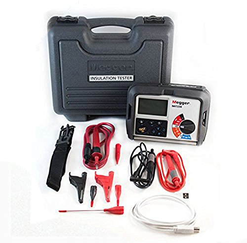 Megger MIT330 Digital Insulation and Continuity tester - SP4F Switched Probe - Test Lead Set with Croc Clips from Testermans