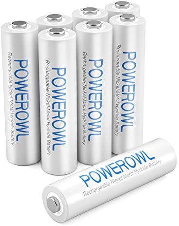 POWEROWL - Batterie Ricaricabili AAA con 1200 cicli,Ad Alta Capacità 1000mAh, Pile Ricaricabili AAA Ni-MH (Pre-carica, 8 Pezzi)