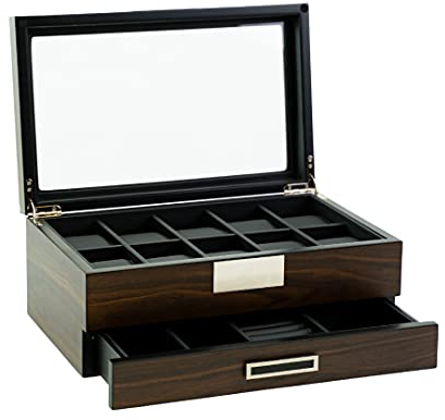 Decorebay Executive Holzbox für Uhren, Sonnenbrillen und Schmuck (Sweetheart)