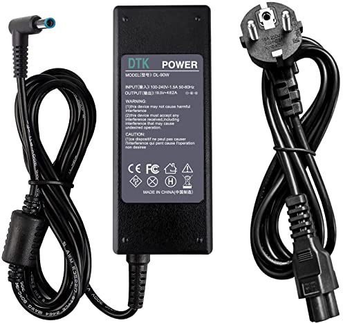 DTK® Ladegerät 19,5V 4,62A 90W Notebook Laptop Ladekabel AC Netzteil für HP Stecker Ladegeräte Netzteile für tragbare Computer Netz Batterie Stromversorgung [4,5 x 3,0mm]