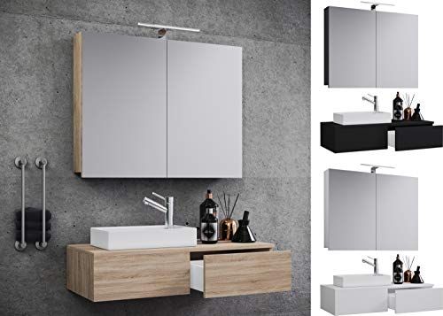 3-TLG Set | Waschplatz für Gäste WC | Gästebad | Waschtisch Toilette | Badmöbel Badezimmer Set - Gudas SC