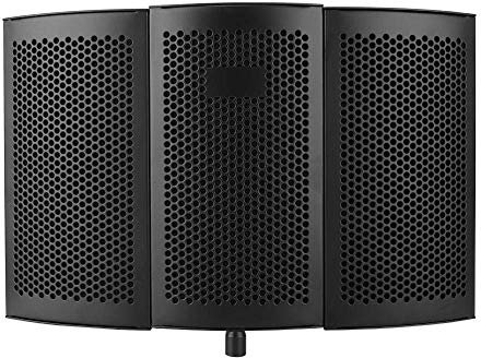 Escudo de Aislamiento de Micrófono, Escudo de Micrófono Profesional, Panel aislador de Micrófono de Grabación de Estudio plegable, Escudo de aislamiento de micrófono multicapa que absorbe el sonido