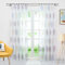 Delien Voile Gardine mit Kreis-Motiven Druck transparenter Vorhang mit Kräuselband Wohnzimmer Gardinenschals BxH 140x245cm Violett 1 Stück