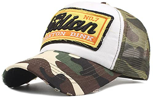 Trucker Mesh Baseballcap Western New York Distressed Snapback Vintage Used Look Retro Sommer Oldschool Kappe Mütze Cap Schirmmütze Basecap (Camouflage)