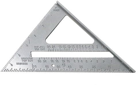 7inches Aluminium Alloy Roofing Square Triangle Measuring Gauges Guide Tool For Angle Measurement Carpenter Wood Square Multifunctional Protector Roofer Ruler