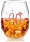 Stemless Wine Glass Rose Gold Birthday Wine Glass Present Anniversary Glasses for Man Women Birthday Party Wedding Anniversary Decorations, 17 oz (60 and Fabulous)