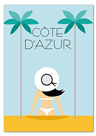 Poster, Wanddeko, Bild, Kunstdruck, French Riviera, Cote d'Azur, St. Tropez, Monaco Cote d'Azur ohne Rahmen