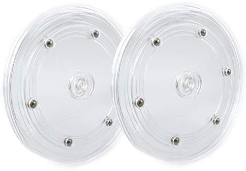 SDTC Tech 2-Pack 6 Inch Lazy Susan Turntable Organizer 360 Degree Rotating Bearings Acrylic Round Turntable for Kitchen Corner Cabinets/Spice Rack/Table Cake Decorating - Clear Tone