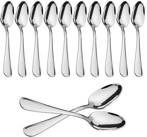 12 cuillères à Moka 10,3x2,2 cm en Acier Inoxydable Hautement Poli 18/0