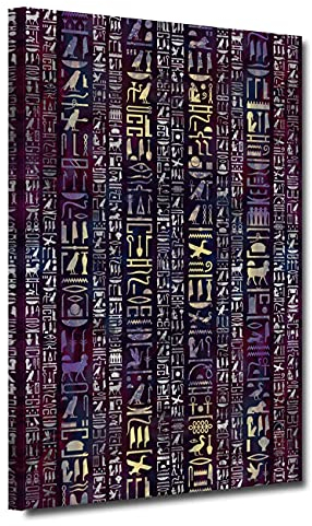 ZHONGYUTONG Ägypten Leinwandbild Gerahmt Altägyptisches Poster Hieroglyphen Schreiben Kultur Kunstdrucke Gemälde für Zuhause Wohnzimmer Wanddekoration (30x45cm)