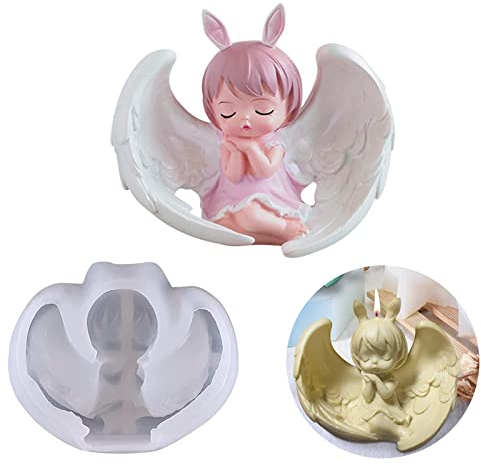 FUZITONG CAI DIY Engelsform Für Kerze 3D Engel Silikonform Engel Baby Form Silikon Engel Fondant Formen Kerzenform Seifenform,Epoxidharzform,Kerze Handgemachte Schokoladenform DIY Handgefertigt Tools