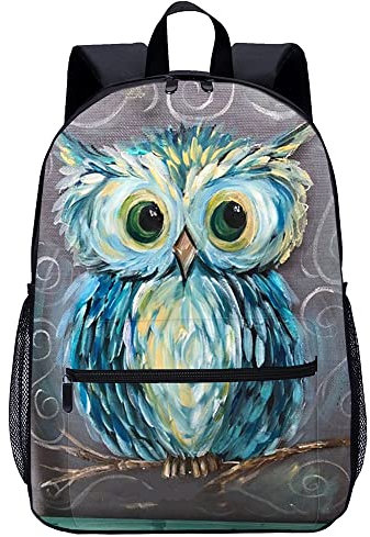 Kinder Schulrucksack Eule Freizeitrucksack Lässiger Rucksack Schulranzen Geschenke für Kinder und Jugendliche （45x30x15cm） 3D gedruckter Rucksack