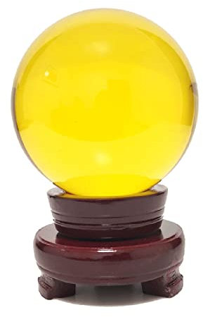 Boule de cristal multicolore transparente pour photographie, jaune, 70 mm