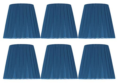 Pantalla de Lámpara de 6 Piezas, Cubierta de Lámpara con Clip de Pantalla de Lámpara de Tela Simple Moderna para Lámpara de Pared de Araña Decoración del Hogar, Azul