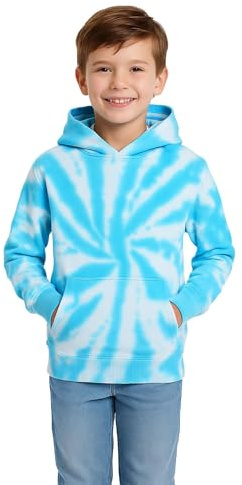 A2Z 4 Kids Girls Boys Plain Sweatshirt Tie Dye Pullover Shirt Fleece Hooded Jumper PE School Warm Coats Long Sleeve Top New Casual Fashion for Childrens Unisex Age 2-13 Years