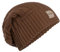 KNIT FACTORY - Bobby Mütze - Strickmütze für Damen und Herren - Slouch Beanie mit Wolle - Hochwertige Qualität - Tobacco