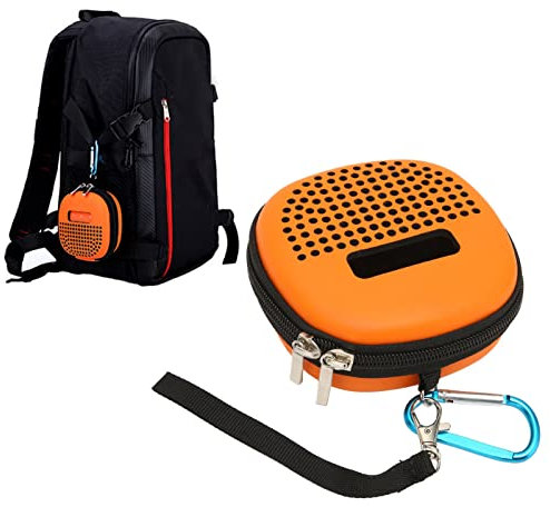 Hard Travel Case for Bose, Micro Bluetooth Speaker Case Crashproof Scratch Resistant Waterproof Portable EVA Hard Case with Metal Hook Orange, Bluetooth Speaker Carrying Case Micro Semi Hard