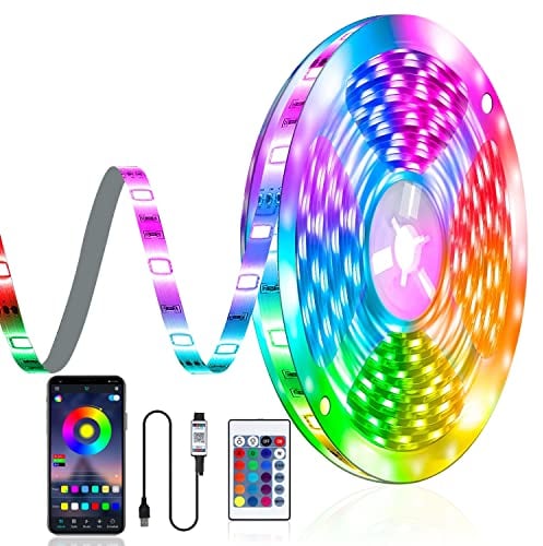 RGB led strip USB 5M led streifen/lichter/lichtband/beleuchtung/deko Bluetooth Music Sync Steuerbar via App mit 25 Tasten Fernbedienung