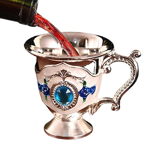 Aferzov Copa de Vino pequeña - Copa de Vino de Estilo Europeo,Copa de Vino de Copa pequeña Vintage, pequeños Adornos creativos Retro para la Oficina en el hogar