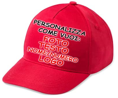 Generico Cappellino Personalizzato Stampa Inclusa Cappello Baseball Personalizzabile con Visiera Precurvata da Uomo Donna Regolabile Adulto Golf Hat cap Nome Testo Scritta