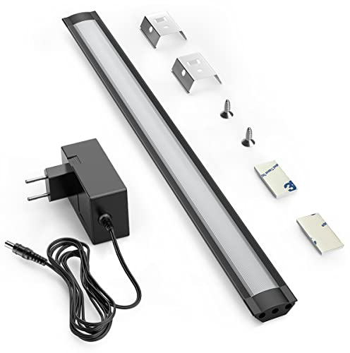 MYPLUS LED Unterbauleuchte mit Berührungssteuerung -30cm,Kaltes Weiß,4W,210lm Led Lichtleiste für Küche,Kabinett, Küchentheke und Werkban(3000K)