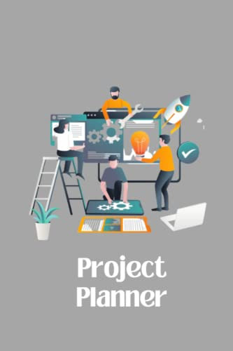Project Planner Notebook (6x9 inch, 150 pages): Notebook to Plan and Manage Projects: Teal, Gray, and Orange Rocket Project