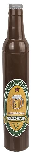 MIJOMA Taschenschirm Taschen-Regenschirm in Flasche verpackt, als Weinflasche getarnt, Gag-Geschenk Geschenkidee für Weintrinker Weinliebhaber, Ø 90 cm (Bierflasche)