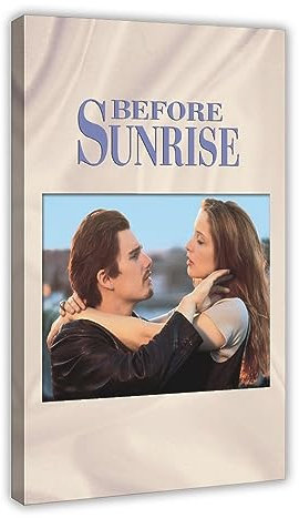 Filmposter Before Sunrise, 60 x 90 cm, Leinwand-Poster, Wandkunst, Dekor, Bild, Gemälde für Wohnzimmer, Schlafzimmer, Dekoration, Rahmen-Stil, 60 x 90 cm