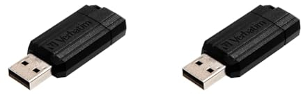 Verbatim 49063 Pinstripe USB-Stick 16GB I USB 2.0 Speicherstick für Laptop, Notebook, Ultrabook, TV, Autoradio I Datenstick mit Schiebemechanismus I Schwarz (2er-Pack)