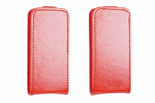caseroxx Flip Cover für Nokia 105 2G (2023) / 106 2G (2023) in rot – Handy-Tasche mit Kreditkartenfächern & Magnetverschluss aus Kunstleder, schlank & funktional