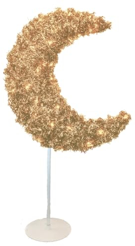 Peacock Supplies - Arbre lune de l'Aïd de 1,5 m et lumières LED – Doré