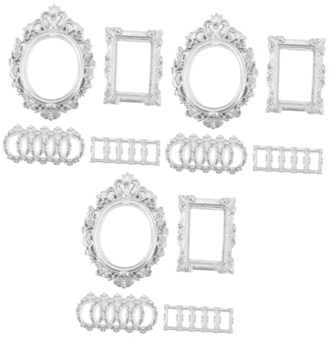 TOPBATHY 36 Stk Bilderrahmen Wandpaneel Aus Metallgitter Minibild Vintage-dekor Jahrgang Mini-fotorahmen Vintage Wohnkultur Winzige Möbel Maniküre Anzeigerahmen Büro Getrocknete Blumen Harz