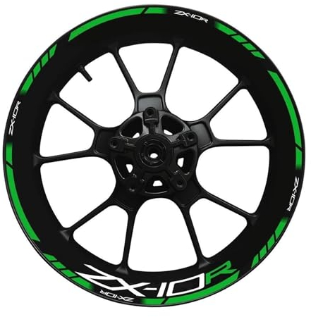 JAYWIS Felgenaufkleber Motorrad Radnabe Streifen Aufkleber Set Dekorative Schutz Felge Reflektierende Wasserdichte Aufkleber Für Kawasaki Für Ninja Zx-10r Radaufkleber (Farbe : 12)