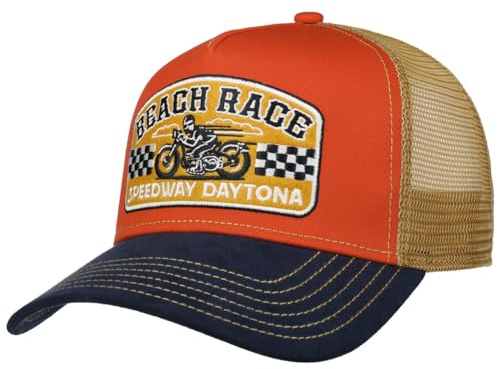 FWS Beach Race Trucker Cap Basecap Baseballcap Truckercap Meshcap Herren - Snapback, mit Schirm, Schirm Sommer Frühling-Sommer - One Size blau-gelb