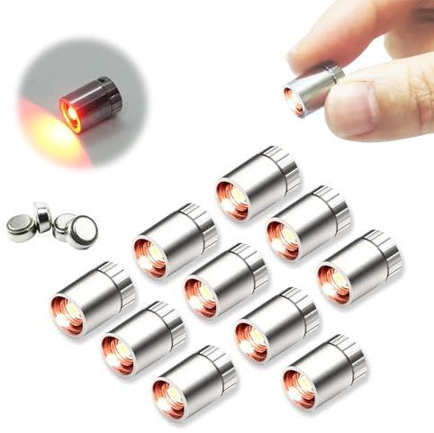 10 luci LED in miniatura per artigianato/fai da te, luci in miniatura alimentate a batteria per casa delle bambole/blocchi di costruzione giocattolo (Rosso)