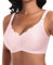 Ganado Damen Nahtloser BH Ohne Bügel Tiefem V-Ausschnitt gewellte Ränder Bequemer BH Bralette Soft BHS Bügellos Bustier Bra (Rosa-Vordere Welle, S)