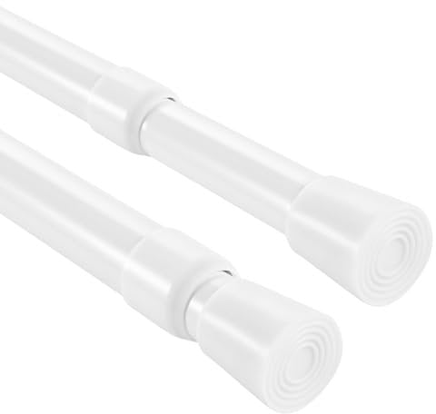 Youyijia Curtain Poles, 2PCS 160-300cm Extendable Curtain Poles, Net Curtain Rod, Shower Curtain Pole, Extendable No Drill Adjustable Tension Rod Telescopic Voile Tension Pole Shower Rail Curtain Pole