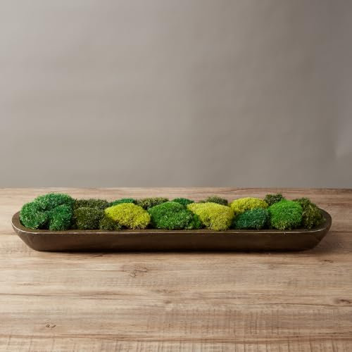 prefleur Only Moss No Bowl 4 Farben Mix Pack konservierte Stange Moos Floristen-Dekoration Ostern Tischdekoration Hochzeit (1,5 m², Grün-A, Grün-B, Grün-C, Grün-D, 5 Farn)