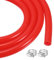 sourcing map 10ft Silicone Rubber Tubing 4mm x 6.4mm Plastic Tube Flexible Air Hose for Brewing, Wine Making, Pump Siphon, 1/4 OD, with 2pcs Clamps, Red
